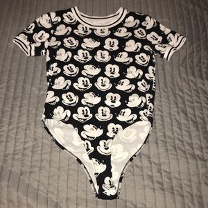 Mickey Print T-Shirt Body Suit